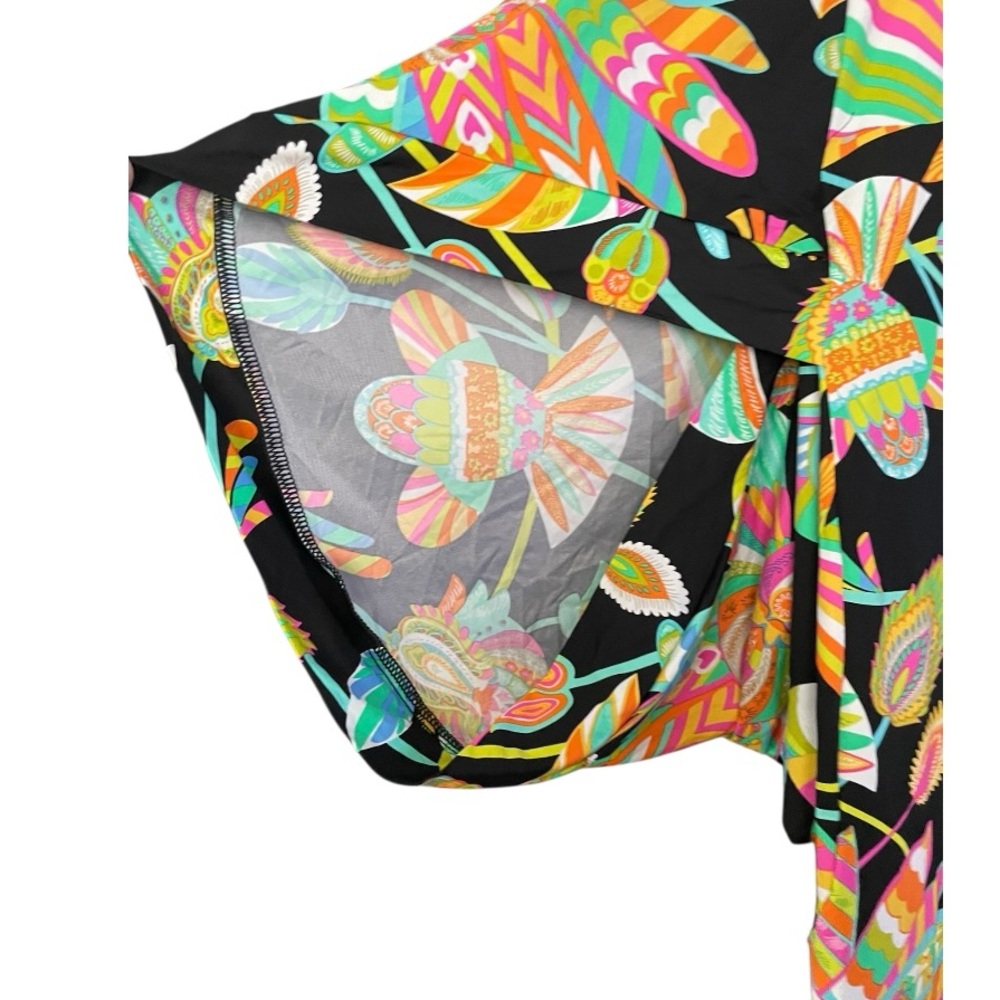 Trina Turk Tahitian Floral Stretch Jersey Cover Up Tunic Dress Large tropical - Picture 6 of 6